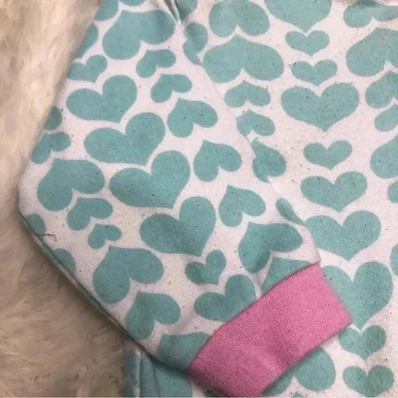 Pekkle Footed Onesie Pajamas White / Blue / Pink Hearts  / Pig Size 3 Months - Picture 9 of 16